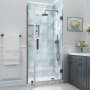 Aston Belmore XL 80" High x 29" Wide Hinged Frameless Shower Door with Clear Glass Bronze