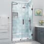 Aston Belmore XL 80" High x 52" Wide Hinged Frameless Shower Door with Clear Glass Bronze