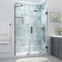 Aston Belmore XL 80" High x 56" Wide Hinged Frameless Shower Door with Clear Glass Bronze