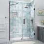 Aston Belmore XL 80" High x 63" Wide Hinged Frameless Shower Door with Clear Glass Bronze