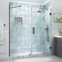 Aston Belmore XL 80" High x 72" Wide Hinged Frameless Shower Door with Clear Glass Bronze