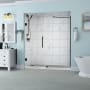 Aston Belmore 72" High x 68" Wide Hinged Frameless Shower Door with 38" Door Width and Clear Glass Oil Rubbed Bronze