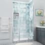 Aston Belmore XL 80" High x 48" Wide Hinged Frameless Shower Door with Clear Glass Stainless Steel