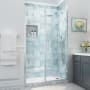 Aston Belmore XL 80" High x 52" Wide Hinged Frameless Shower Door with Clear Glass Stainless Steel