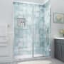 Aston Belmore XL 80" High x 63" Wide Hinged Frameless Shower Door with Clear Glass Stainless Steel