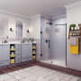Aston Belmore 72" High x 65" Wide Hinged Frameless Shower Door with 27" Door Width and Frosted Glass Matte Black