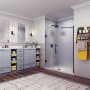 Aston Belmore 72" High x 65" Wide Hinged Frameless Shower Door with 33" Door Width and Frosted Glass Matte Black