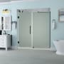 Aston Belmore 72" High x 54" Wide Hinged Frameless Shower Door with 32" Door Width and Frosted Glass Oil Rubbed Bronze