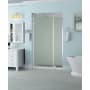 Aston Belmore 72" High x 42" Wide Hinged Frameless Shower Door with 28" Door Width and Frosted Glass Stainless Steel