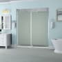 Aston Belmore 72" High x 54" Wide Hinged Frameless Shower Door with 32" Door Width and Frosted Glass Stainless Steel