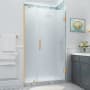 Aston Belmore XL 80" High x 48" Wide Hinged Frameless Shower Door with Frosted Glass Brushed Gold