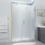 Aston Belmore XL 80" High x 54" Wide Hinged Frameless Shower Door with Frosted Glass Brushed Gold