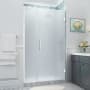 Aston Belmore XL 80" High x 45" Wide Hinged Frameless Shower Door with Frosted Glass Chrome