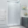 Aston Belmore XL 80" High x 51" Wide Hinged Frameless Shower Door with Frosted Glass Chrome