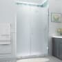 Aston Belmore XL 80" High x 54" Wide Hinged Frameless Shower Door with Frosted Glass Chrome