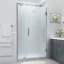 Aston Belmore XL 80" High x 48" Wide Hinged Frameless Shower Door with Frosted Glass Bronze
