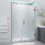 Aston Belmore XL 80" High x 54" Wide Hinged Frameless Shower Door with Frosted Glass Bronze