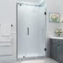 Aston Belmore XL 80" High x 48" Wide Hinged Frameless Shower Door with Frosted Glass Oil Rubbed Bronze