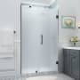 Aston Belmore XL 80" High x 51" Wide Hinged Frameless Shower Door with Frosted Glass Oil Rubbed Bronze