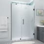 Aston Belmore XL 80" High x 54" Wide Hinged Frameless Shower Door with Frosted Glass Oil Rubbed Bronze