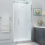 Aston Belmore XL 80" High x 41" Wide Hinged Frameless Shower Door with Frosted Glass Stainless Steel