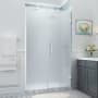 Aston Belmore XL 80" High x 51" Wide Hinged Frameless Shower Door with Frosted Glass Stainless Steel