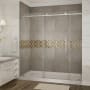 Aston Moselle 72" Wide x 77-1/2" High Frameless Sliding Shower Door with Clear Glass and Left Hand Drain Chrome