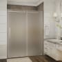 Aston Moselle 56-60" Wide x 75" High Frameless Sliding Shower Door with Frosted Glass Stainless Steel