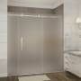Aston Moselle 72" Wide x 75" High Frameless High Sliding Shower Door with Frosted Glass Stainless Steel