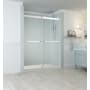 Aston Rivage 76" High x 60" Wide Sliding Frameless Shower Door with 60" Door Width and Clear Glass Stainless Steel