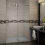 Aston 48" x 77.5" Frameless Shower Door with 3/8" Glass and Center Drain Shower Base Chrome