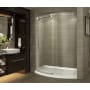 Aston ZenArch 60" Wide x 77-1/2" High Frameless Sliding Shower Door with Clear Glass, Left Hand Door, and Right Hand Drain Chrome
