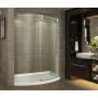 Aston ZenArch 60" Wide x 77-1/2" High Frameless Sliding Shower Door with Clear Glass, Right Hand Door, and Right Hand Drain Stainless Steel