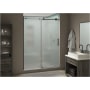 Aston Coraline XL 80" High x 68" Wide Sliding Frameless Shower Door with Frosted Glass Matte Black
