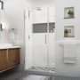 Aston Nautis XL 80" High x 37" Wide Hinged Frameless Shower Door with Clear Glass Chrome