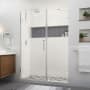 Aston Nautis XL 80" High x 54" Wide Hinged Frameless Shower Door with Clear Glass Chrome