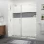 Aston Nautis XL 80" High x 75" Wide Hinged Frameless Shower Door with Clear Glass Chrome
