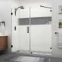 Aston Nautis XL 80" High x 75" Wide Hinged Frameless Shower Door with Clear Glass Matte Black