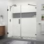 Aston Nautis XL 80" High x 75" Wide Hinged Frameless Shower Door with Clear Glass Oil Rubbed Bronze