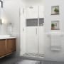 Aston Nautis XL 80" High x 37" Wide Hinged Frameless Shower Door with Clear Glass Stainless Steel