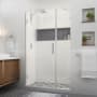 Aston Nautis XL 80" High x 48" Wide Hinged Frameless Shower Door with Clear Glass Stainless Steel