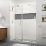 Aston Nautis XL 80" High x 62" Wide Hinged Frameless Shower Door with Clear Glass Stainless Steel
