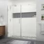 Aston Nautis XL 80" High x 75" Wide Hinged Frameless Shower Door with Clear Glass Stainless Steel