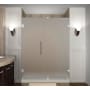 Aston Nautis 51" Wide x 72" High Frameless Hinged Shower Door with Frosted Glass Chrome