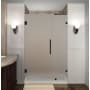 Aston Nautis 51" Wide x 72" High Frameless Hinged Shower Door with Frosted Glass Bronze