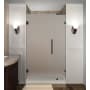 Aston Nautis 30" Wide x 72" High Frameless Hinged Shower Door with Frosted Glass Oil Rubbed Bronze