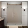Aston Nautis 51" Wide x 72" High Frameless Hinged Shower Door with Frosted Glass Oil Rubbed Bronze
