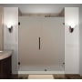 Aston Nautis 72" Wide x 72" High Frameless Hinged Shower Door with Frosted Glass Oil Rubbed Bronze
