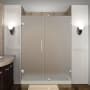 Aston Nautis 51" Wide x 72" High Frameless Hinged Shower Door with Frosted Glass Stainless Steel