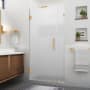 Aston Nautis XL 80" High x 33" Wide Hinged Frameless Shower Door with Frosted Glass Brushed Gold